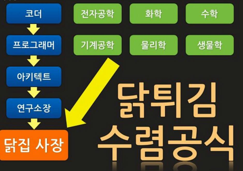 어느 이공계 종사자가 만든 닭튀김 수렴공식 [출처=나무위키 및 인터넷]
