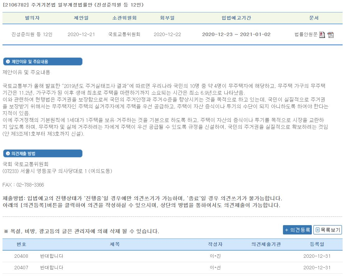 “왜 사유재산권 침해하느냐”…‘1가구 1주택법’에 2만여명 “반대” [부동산360]