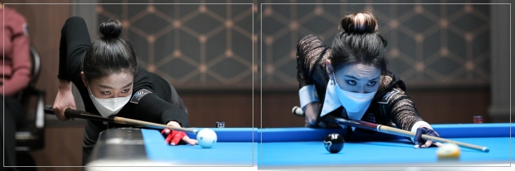 랭킹 1위 서서아와 3위 이우진(이상 왼쪽부터)이 각각 예선 2위와 1위로 풀 서바이벌 준결승에 진출했다. 낮은 지세로 날카롭게 쏘아보는 눈과 마스크가 어우러져 여류 무술 고수같은 분위기를 풍긴다. [파이브앤식스 제공]