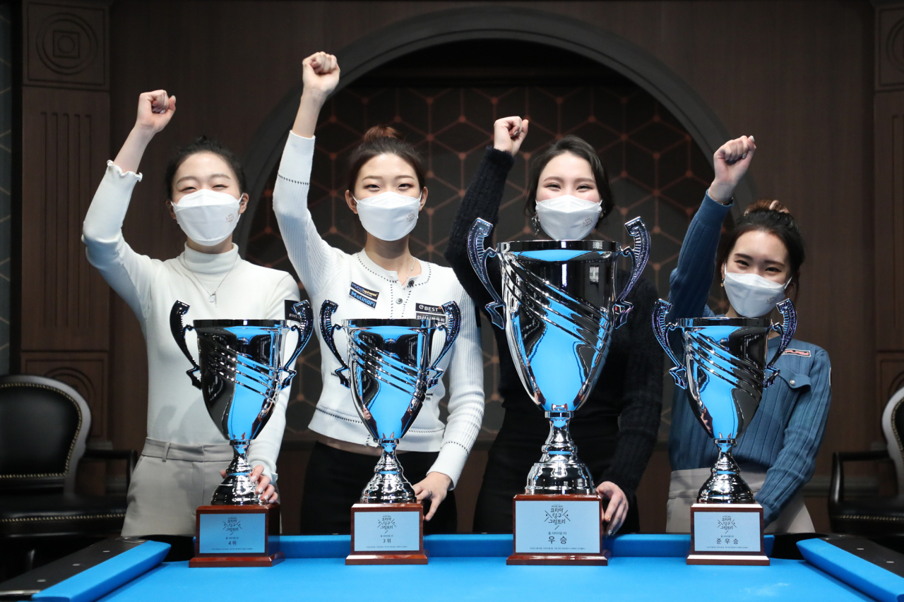 풀 서바이벌 결승전을 치른 서서아(4위) 권보미(3위) 진혜주(우승) 이우진(2위) [파이브앤식스 제공]
