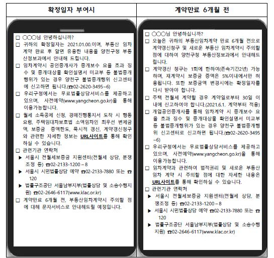 임차인 맞춤정보 예시. [양천구 제공]