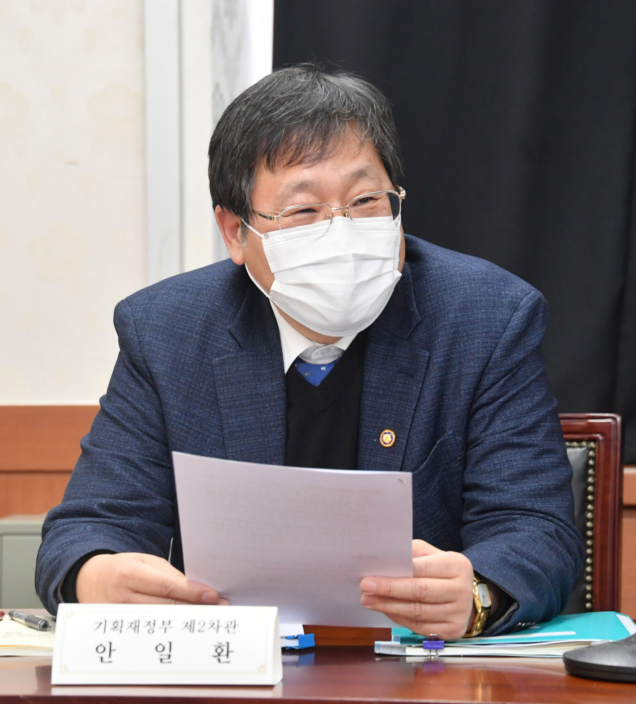 안일환 기획재정부 차관이 8일 서울 광화문 정부서울청사에서 열린 '21~25년 국가재정운용계획 수립 관련 전문가 정책 간담회'에서 발언하고 있다. [기획재정부 제공. 재판매 및 DB 금지] 연합뉴스