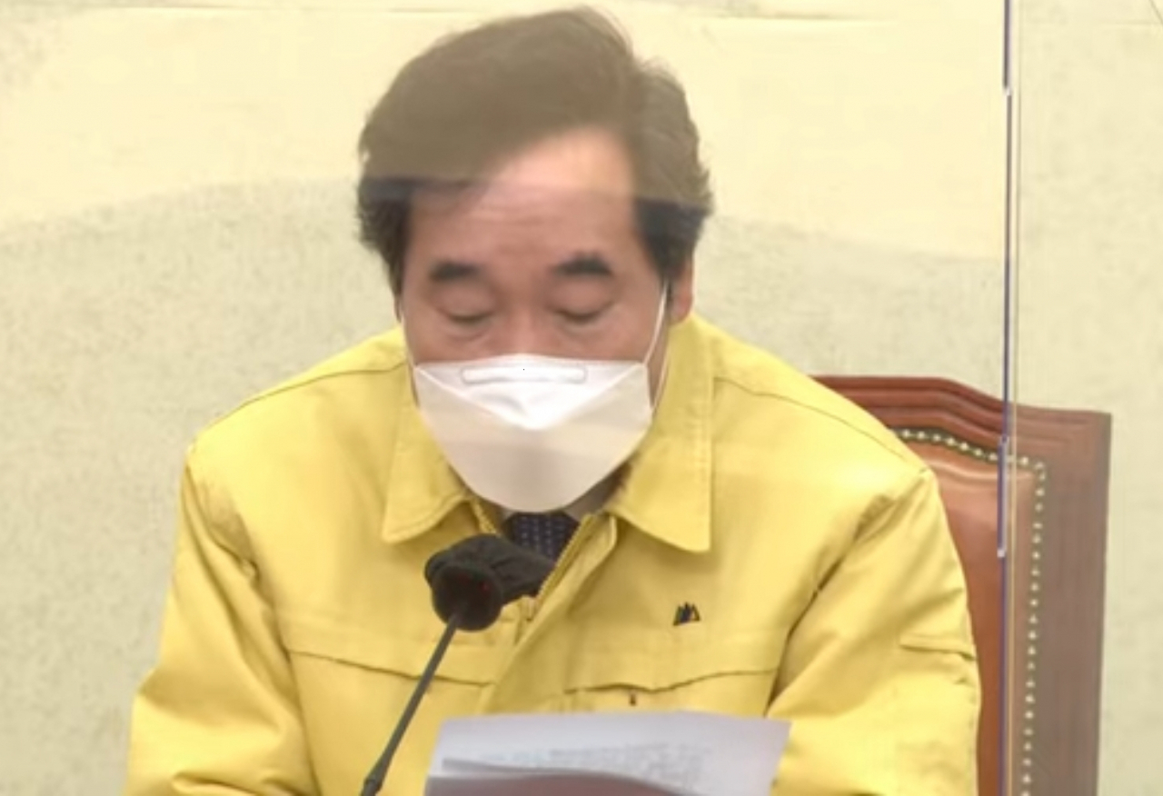 이낙연 더불어민주당 대표가 13일 오전 당 최고위원회의에서 발언하고 있다.