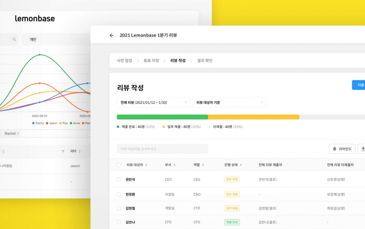 레몬베이스의 리뷰 화면[레몬베이스 제공]
