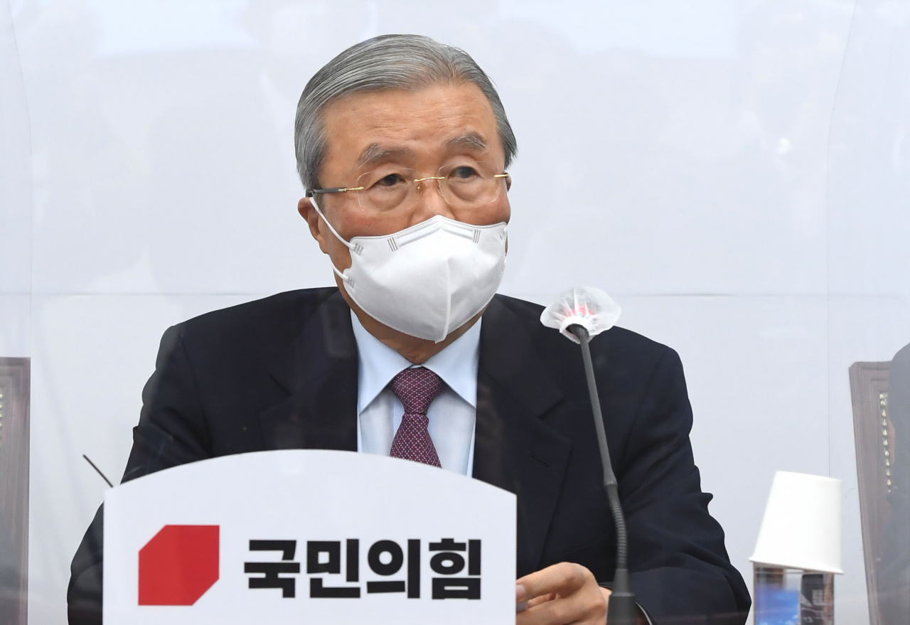 김종인 국민의힘 비상대책위원장이 14일 국회에서 열린 비상대책위원회의에서 발언하고 있다.[헤럴드경제=이상섭 기자]