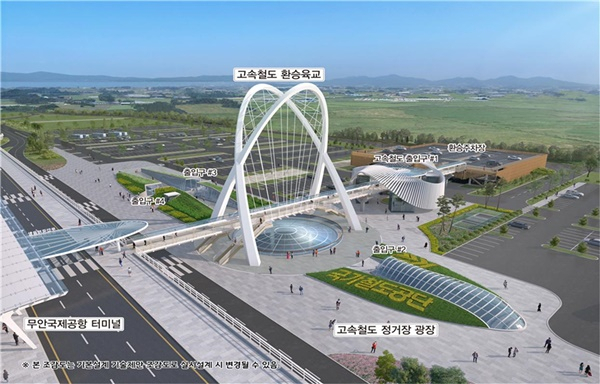 전남 무안국제공항 고속철도 정차역 조감도.