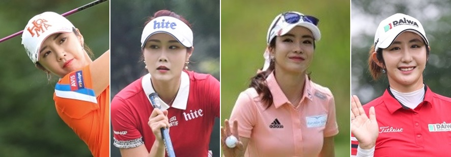 2021년 JLPGA 투어에서 활약할 한국 선수들. 왼쪽부터 이보미 김하늘 안신애 배선우. [KLPGA 제공]