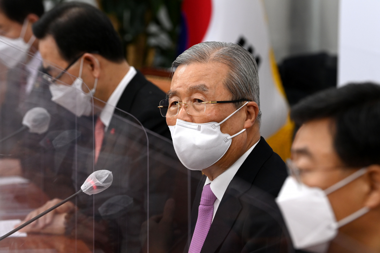 김종인 국민의힘 비상대책위원장이 20일 오전 국회에서 열린 국민의힘 코로나19 대책특위 회의에서 발언하고 있다. [헤럴드경제=이상섭 기자]