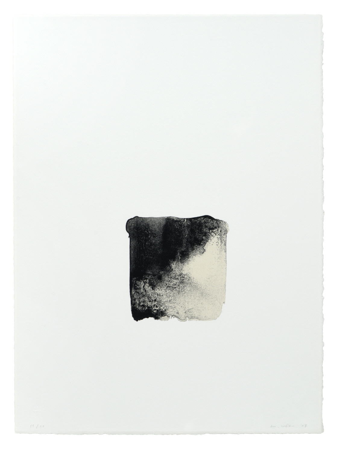이우환, Dialogue: The Sea and Islands 9, 55.5&times;40.6cm(11/20), 석판화, 2007