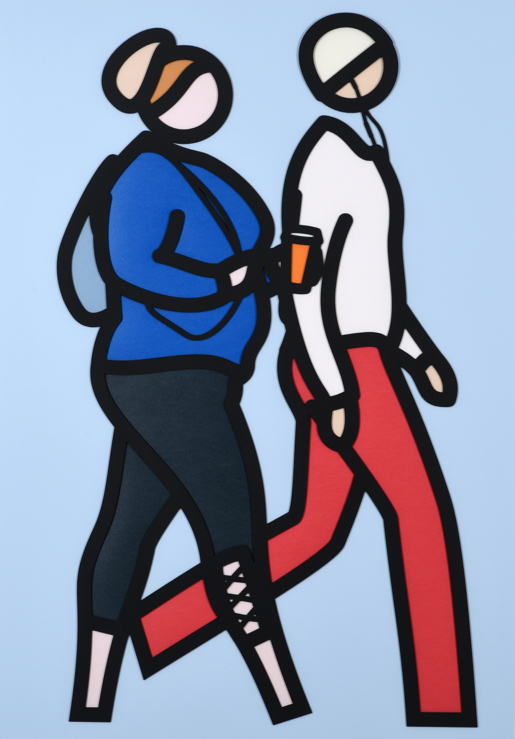 줄리안 오피, New York Couple 8., 111.8&times;78cm (44/55), 보드에 스크린프린트, 콜라주, 2019