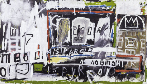 뉴욕, 뉴욕, 1981, 캔버스에 아크릴릭, 오일 스틱, 스프레이 페인트, 실버 스프레이 페인트, 종이 콜라주, 128.3&times;226.1cm