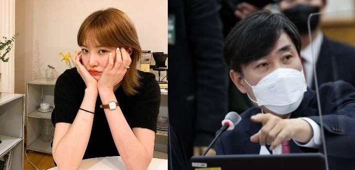 왼쪽부터 방송인 김새롬·하태경 의원 [인스타그램 캡처·연합]