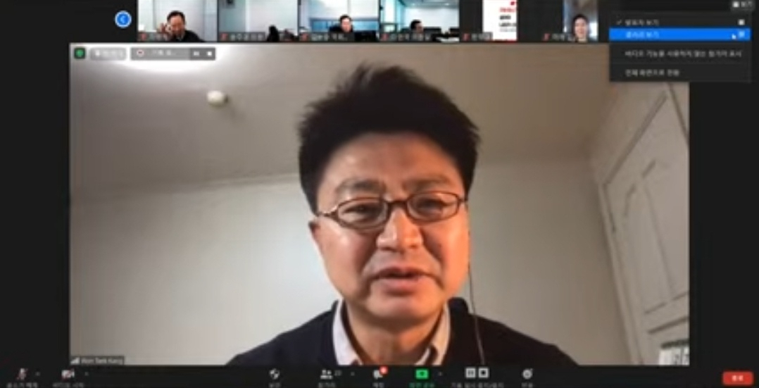 강원택 서울대 정치외교학과 교수가 27일 국민의힘 초선모임 '명불허전 보수다'에서 강연을 하고 있다. [국회대학교 캡처]
