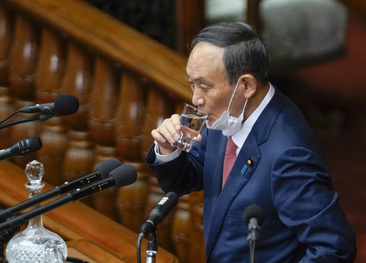 스가 요시히데(菅義偉) 일본 총리. [EPA]