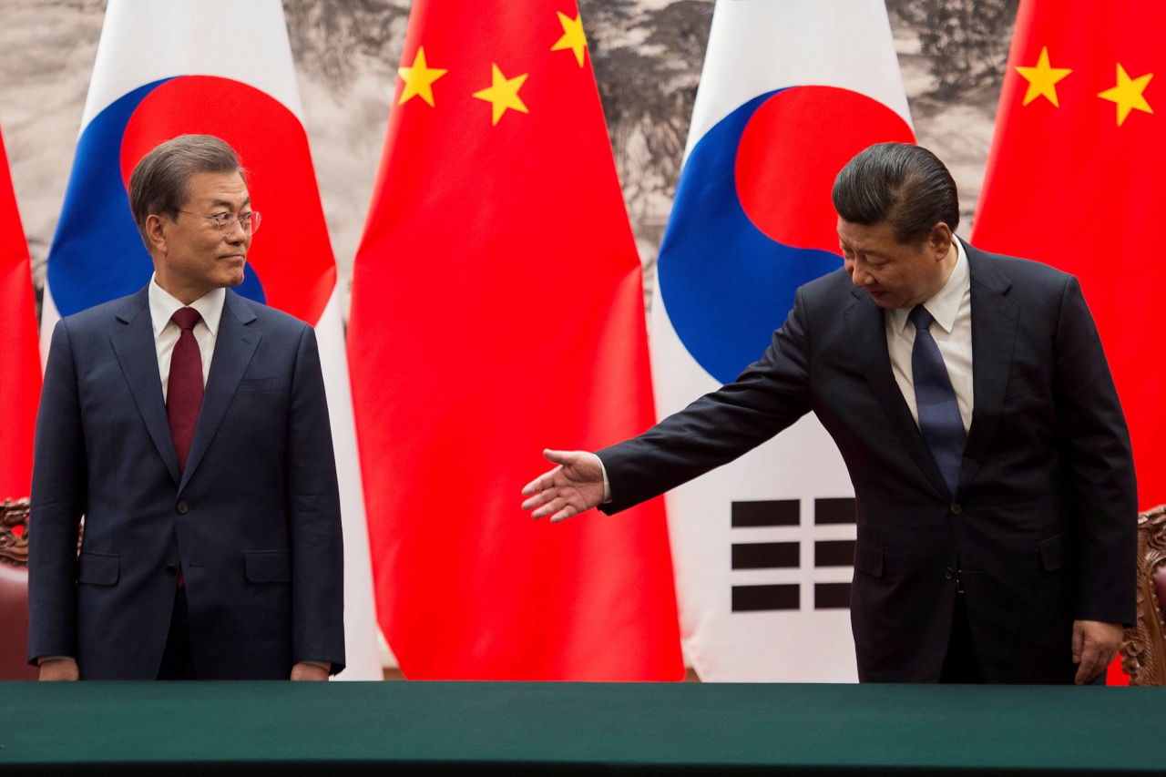 문재인 대통령과 시진핑(習近平) 중국 국가주석의 모습. [로이터]