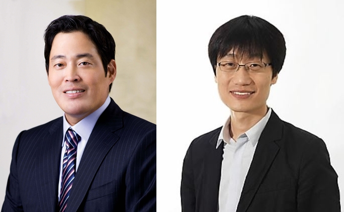 정용진 신세계그룹 부회장과 이해진 네이버 GIO.[각 사 제공]