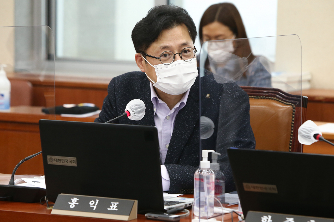 지난 1일 국회에서 열린 과학기술정보방송통신위원회 전체회의에서 새롭게 보임된 홍익표 더불어민주당 의원이 인사말을 하고 있다. [연합]
