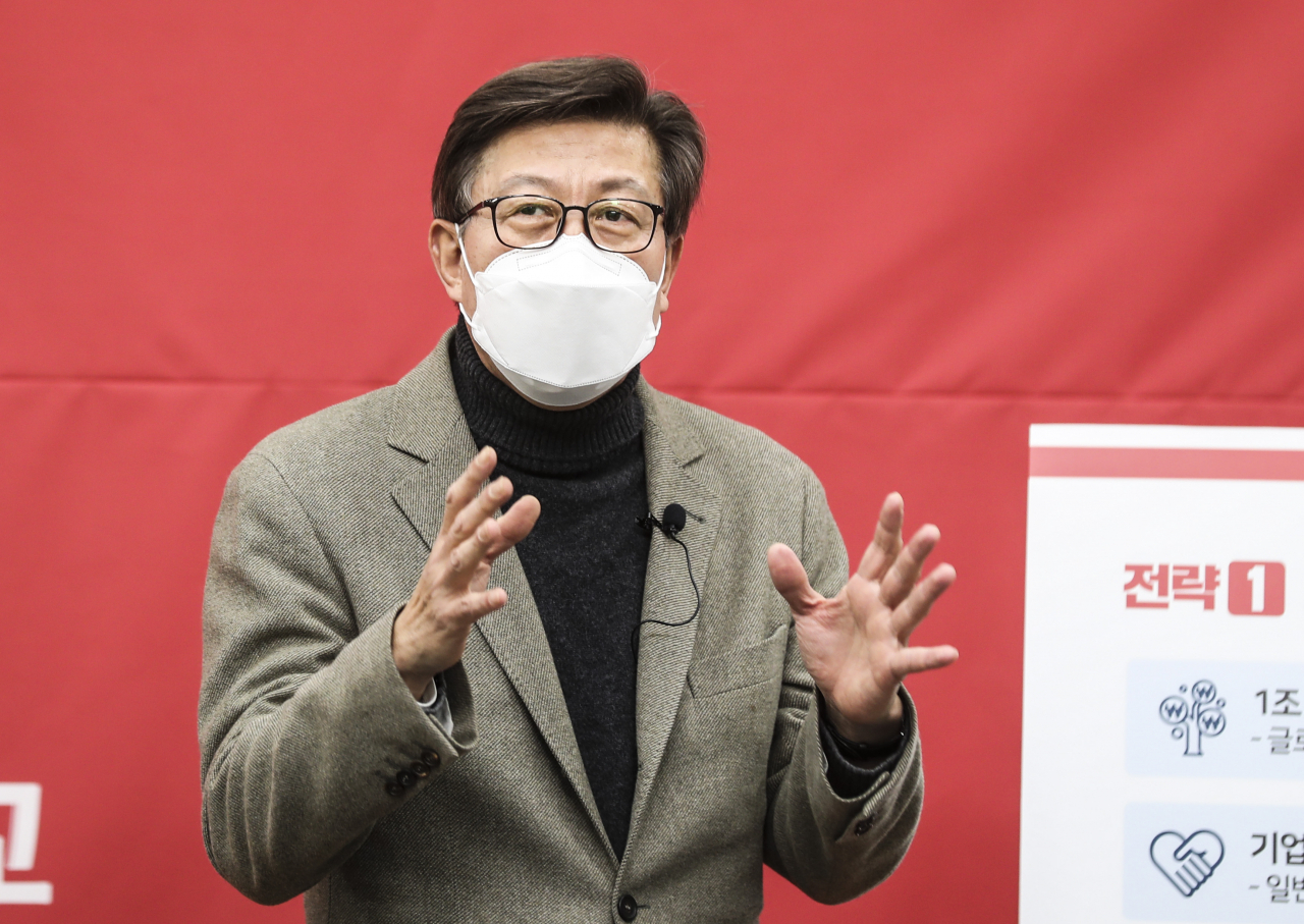 부산시장 보궐선거에 출마를 선언한 박형준 국민의힘 예비후보 [연합]