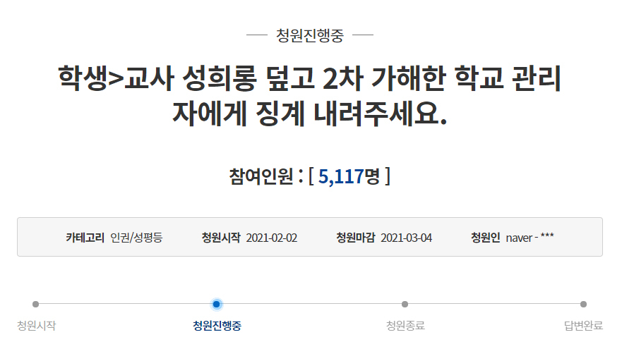 [청와대 국민청원 홈페이지 캡처]