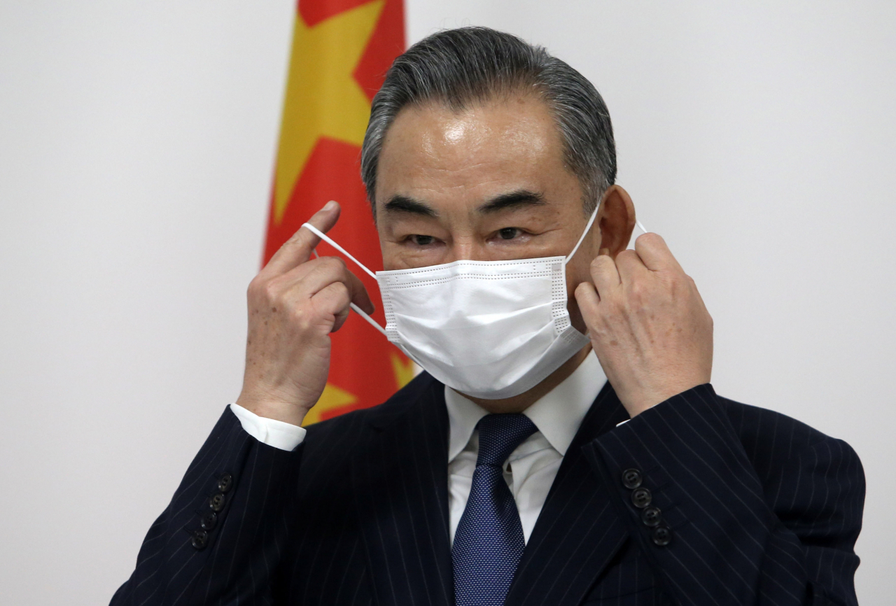 왕이 중국 외교부장.[EPA]