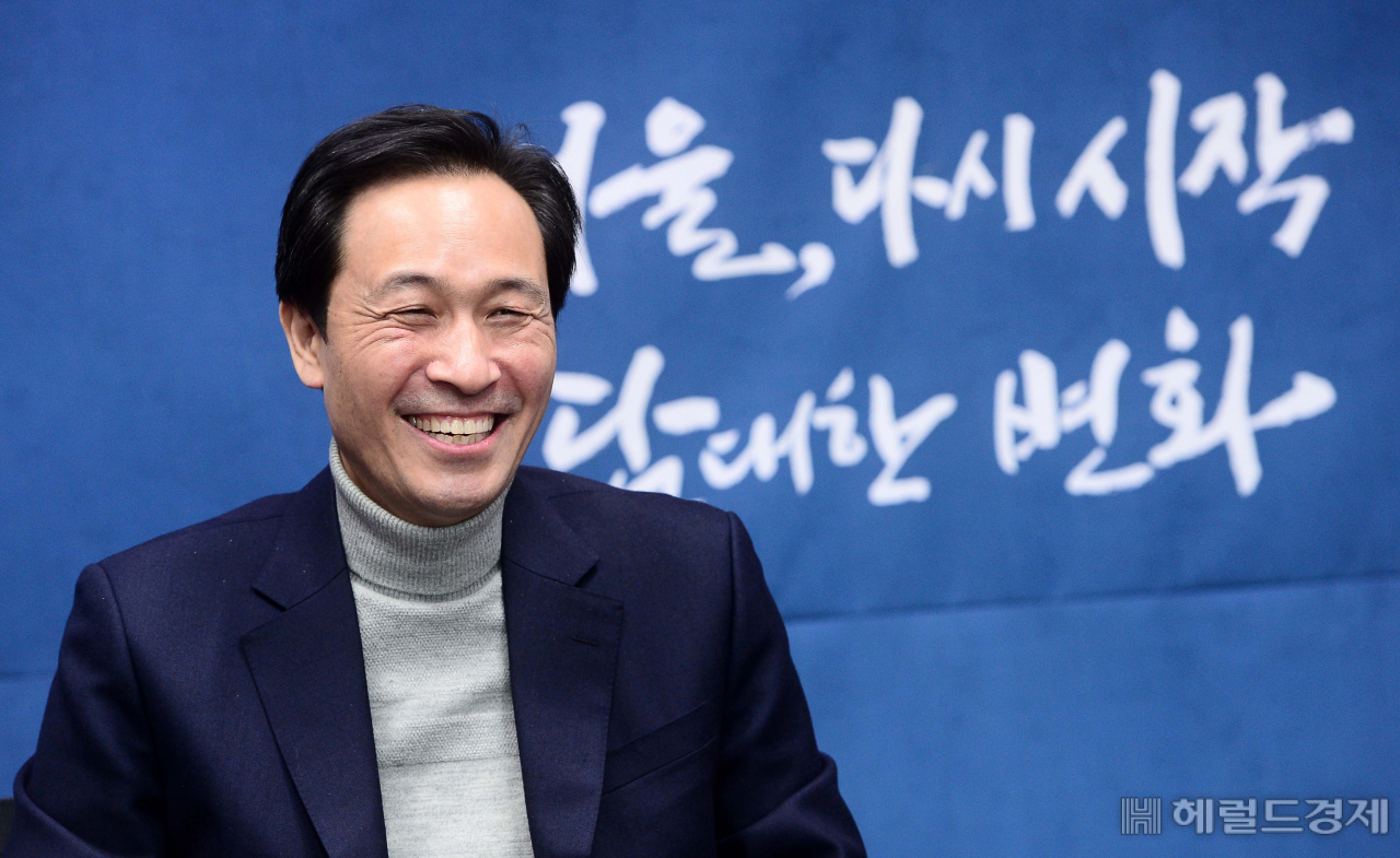 우상호 더불어민주당 서울시장 예비후보 [사진=이상섭 기자 babtong@heraldcorp.com]