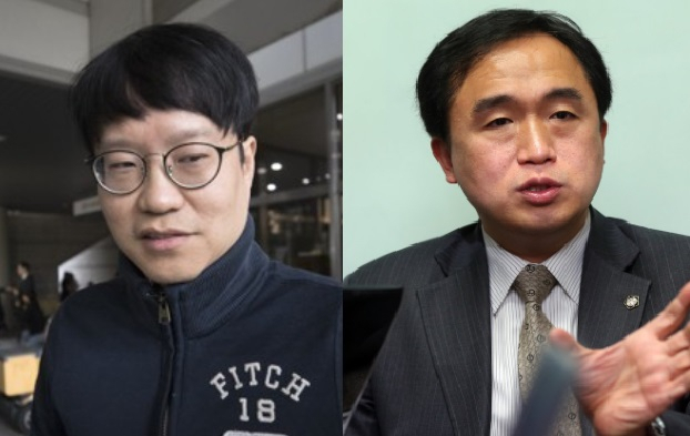 윤서인(왼쪽) 씨와 정철승 변호사. [연합]