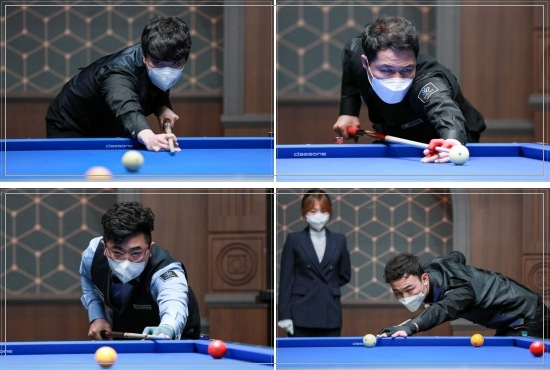 김행직 대 허정한, 안지훈 대 최완영(이상 왼쪽위부터 시계방향)의 준결승전이 결정됐다. [파이브앤식스 제공]