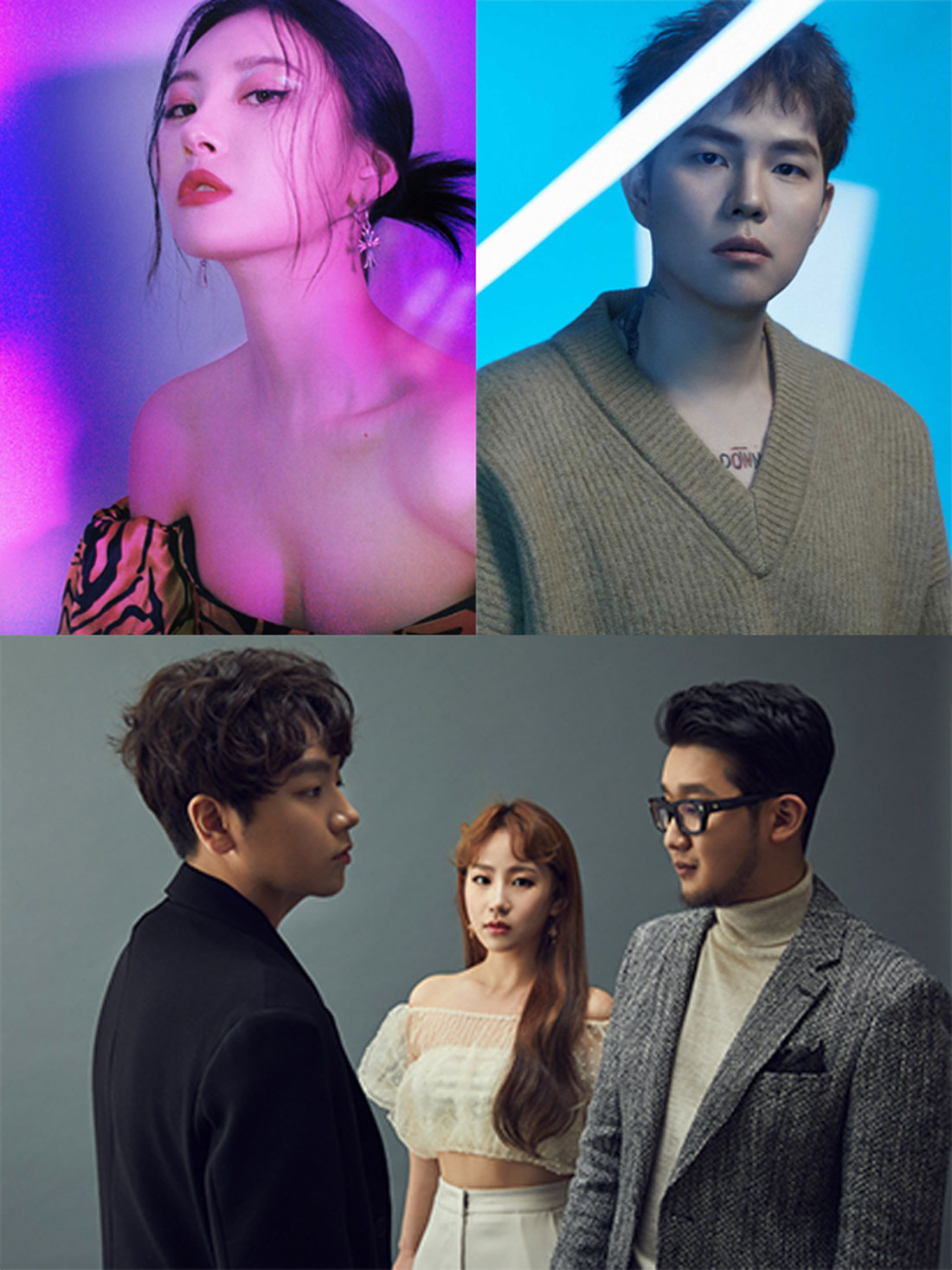 선미, 박원, 어반자카파(왼쪽 윗줄부터) [어비스컴퍼니 제공]