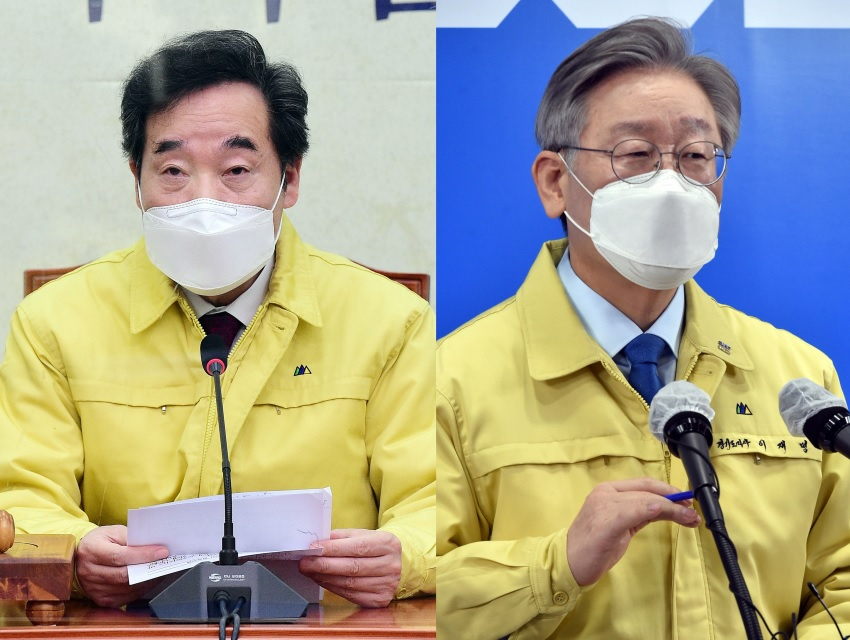 이낙연 더불어민주당 대표(왼쪽)와 이재명 경기도지사 [연합]