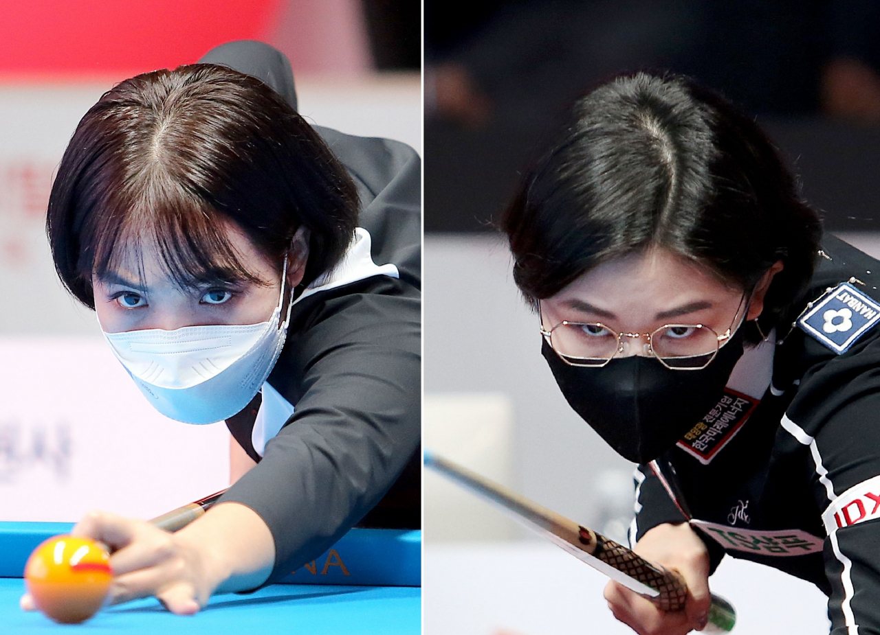 스롱 피아비(왼쪽)가 LPBA 32강에서 현 최강자 이미래와 4인 대결을 벌인다. [PBA 제공]