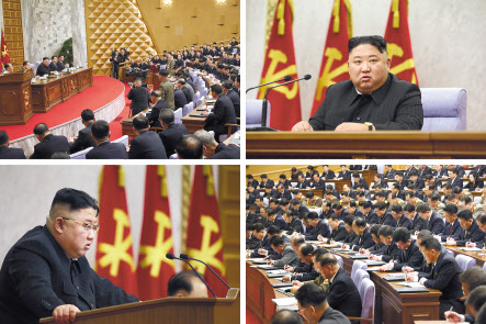 김정은 북한 국무위원장이 9일 노동당 중앙위원회 전원회의에서 대남·대외 부문 활동방향과 함께 인민군대와 군수공업 부문이 올해 수행해야 할 과업들을 제시했다고 노동신문이 10일 보도했다. 신문은 이날 1면에 김 위원장의 사진과 함께 전원회의 2일차 소식을 전했다. [평양 노동신문=뉴스1]