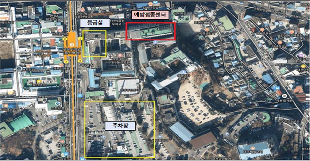 대구지역 1호 코로나19 예방접종센터가 중구 계명대 대구동산병원 별관에 설치됐다.[대구시 제공]