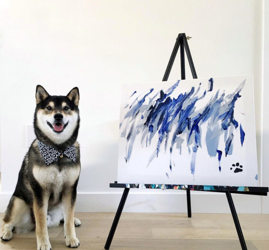 화가 개 '헌터' [shiba.art.online 인스타그램 캡처]