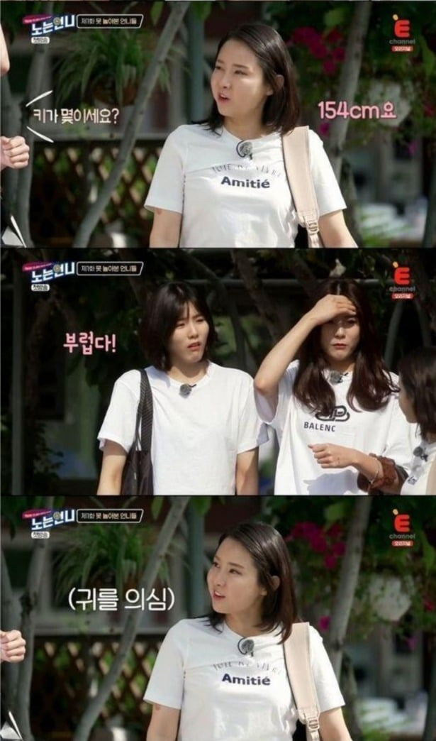 작년 8월 방송된 E채널 '노는 언니' 방송 화면