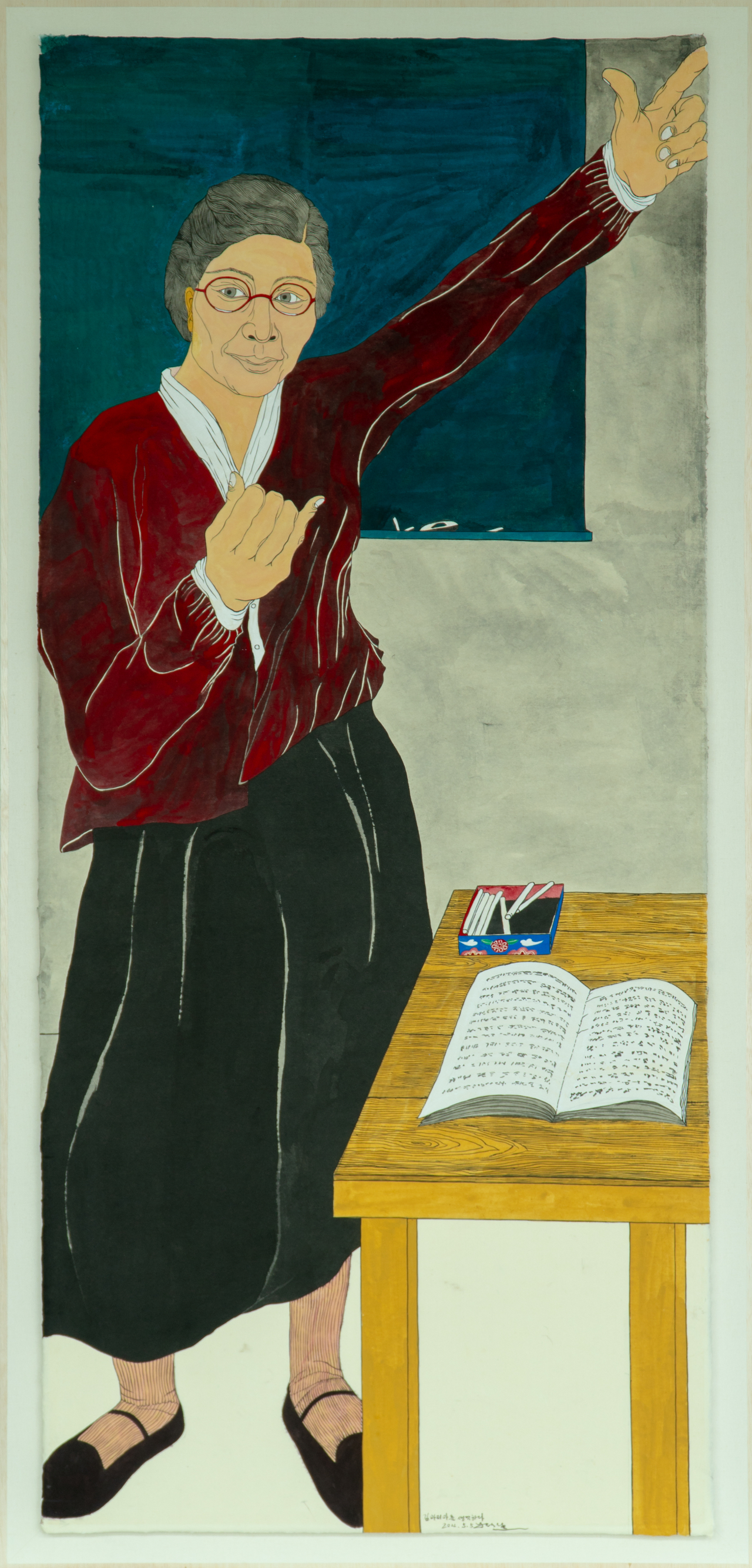 윤석남, 김마리아 초상, 2020, 한지 위에 분채, 210x94cm [사진제공=학고재갤러리]