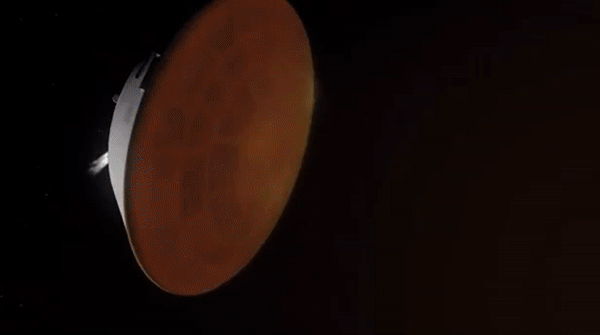 퍼서비어런스의 착륙과정 상상도 영상 [NASA 제공]
