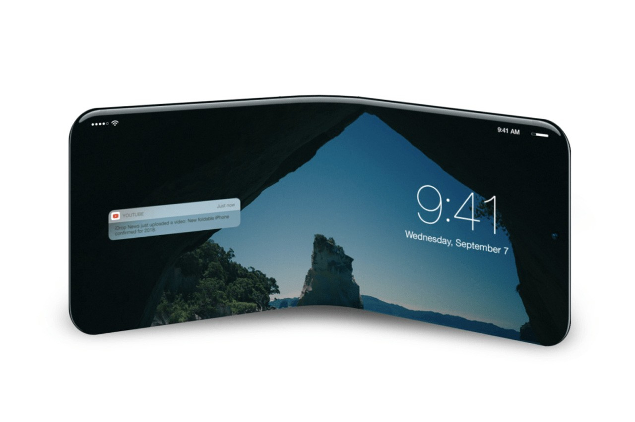 폴더블 아이폰 렌더링 이미지 [맥루머스 (Macrumors) 캡처]