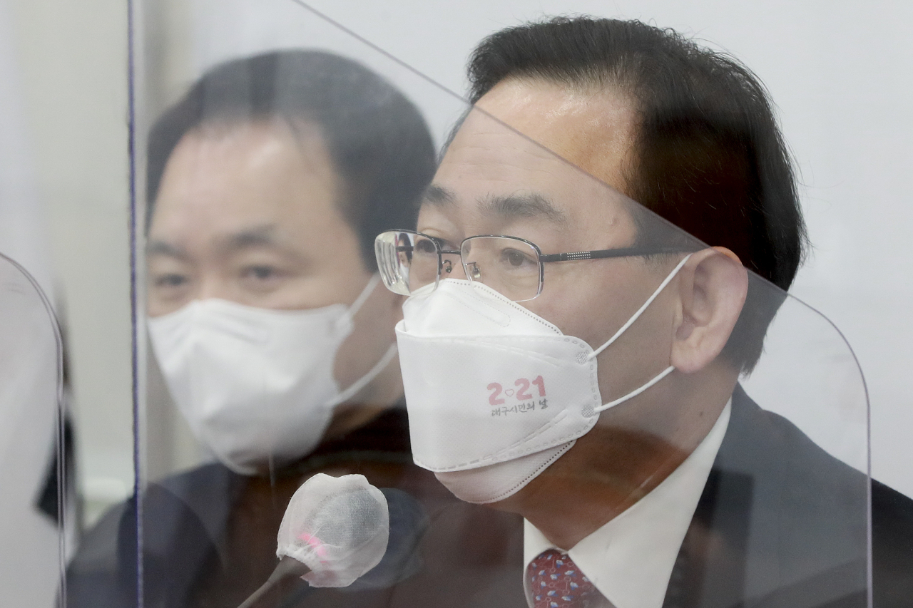 주호영 국민의힘 원내대표가 22일 국회에서 열린 비상대책위원회의에서 발언하고 있다. [헤럴드경제=이상섭 기자]