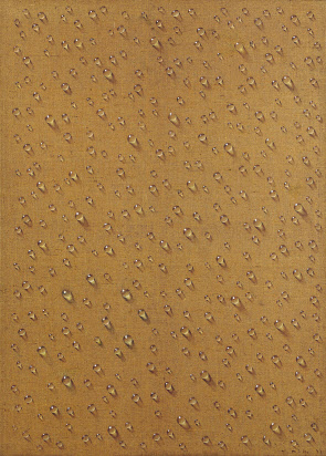 김창열, 〈물방울〉, oil on hemp cloth, 161.5&times;115.7cm, 1977, 낙찰가 10억4000만원. [서울옥션 제공]