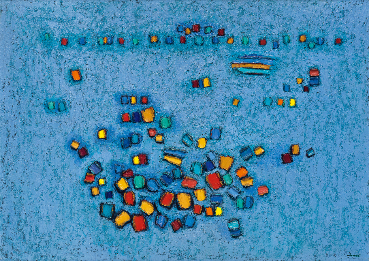 김환기 '무제', 122&times;96.0cm, 1967년, 낙찰가 16억 5000만원. 2021년 2월 23일 서울옥션 제 159회 경매. [사진제공=서울옥션]