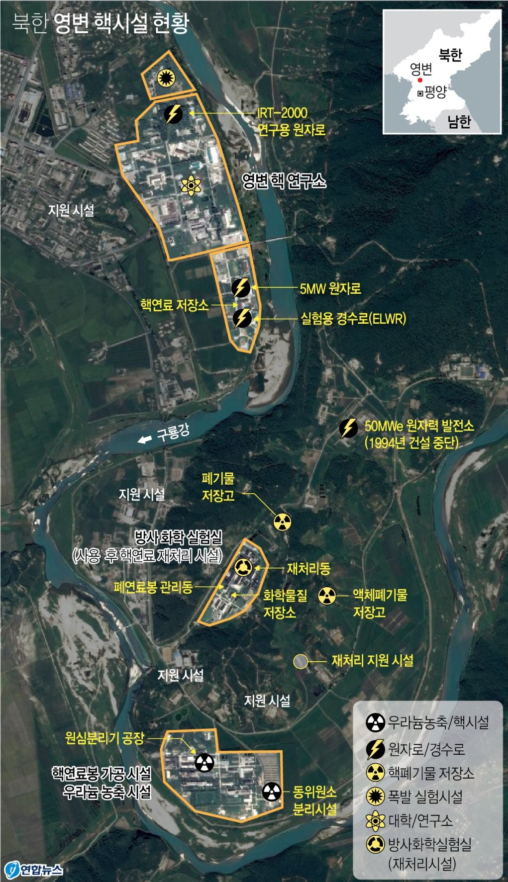 영변 핵시설 현황 [연합]