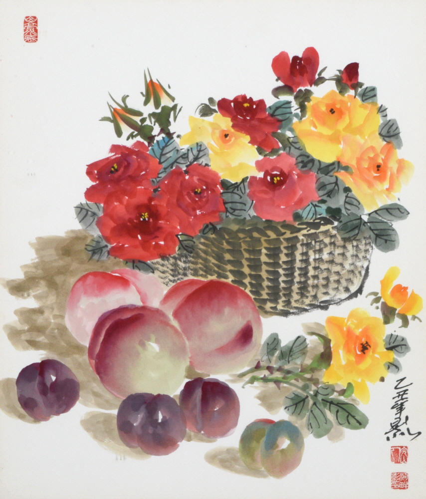 하반영, 정물, 52.5&times;45cm, 종이에 수묵담채, 1985