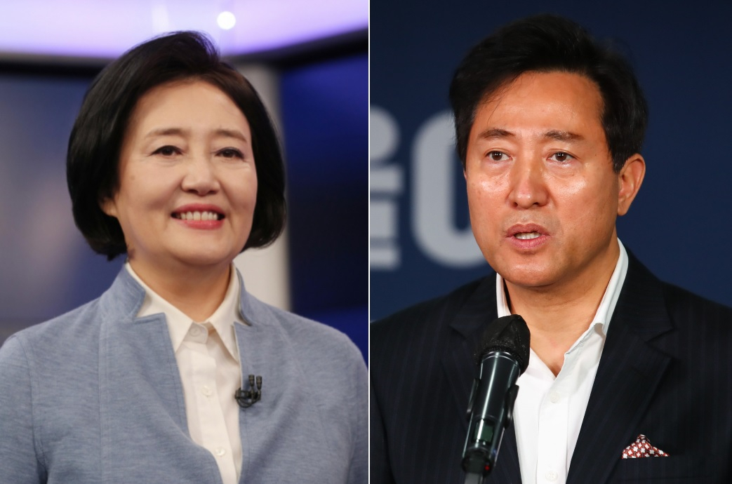 박영선 더불어민주당 후보(왼쪽)와 국민의힘 오세훈 후보 [연합]