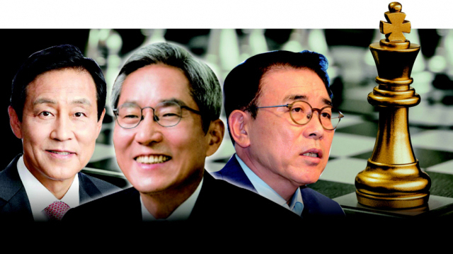 (왼쪽부터) 김정태 하나금융지주 회장, 윤종규 KB금융지주 회장, 조용병 신한금융지주 회장