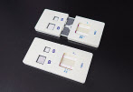 연구팀이 개발한 mPAD. 아래 키트는 실험 후 사진으로 항원 1종(GDH)과 독소 2종(Toxin A, B)이 검출됐음을 붉은 선을 통해 확인할 수 있다. [한국기초과학지원연구원 제공]