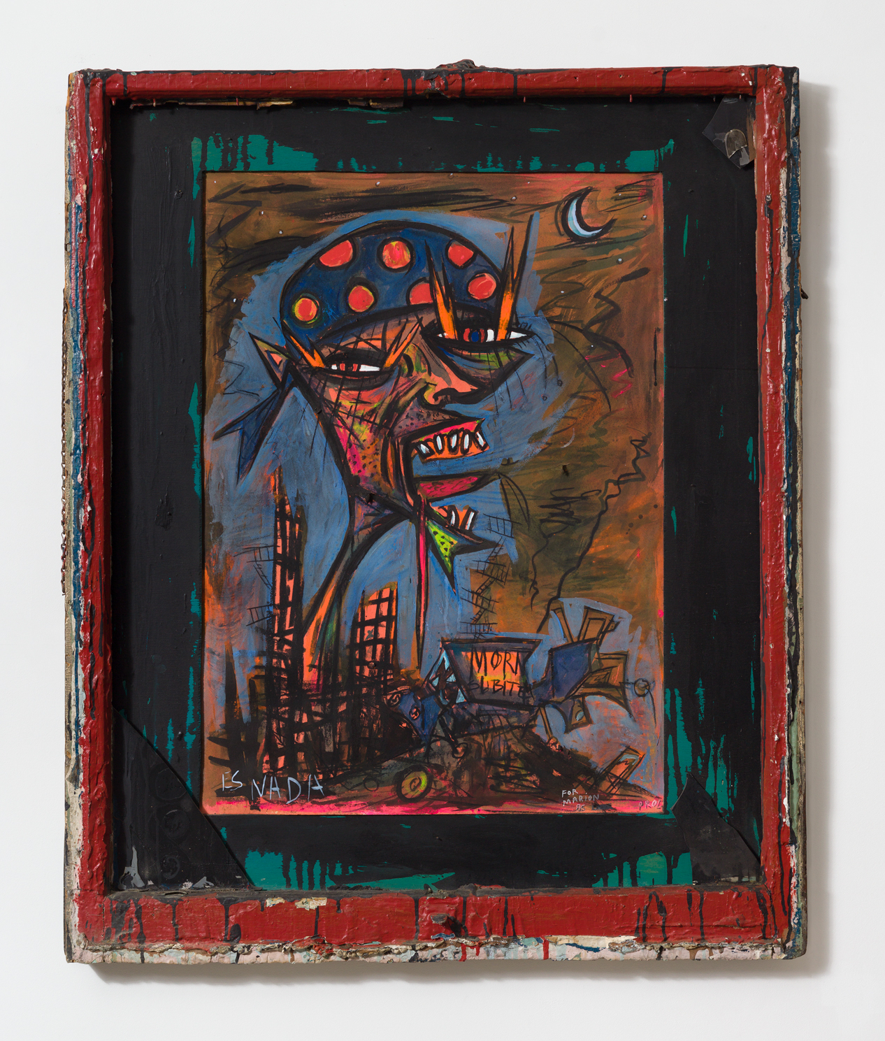 릭 프롤, Es Nada(Mort Sublte), 1985, Mixed media on found window frame, glass, 104 x 86.5 cm[사진제공=리안갤러리]
