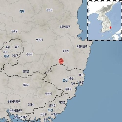 지진 발생위치.[기상청 제공]