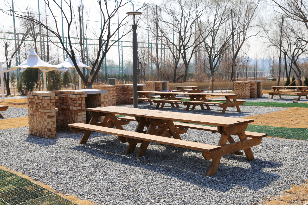 난지캠핑장 바비큐존.[서울시 제공]