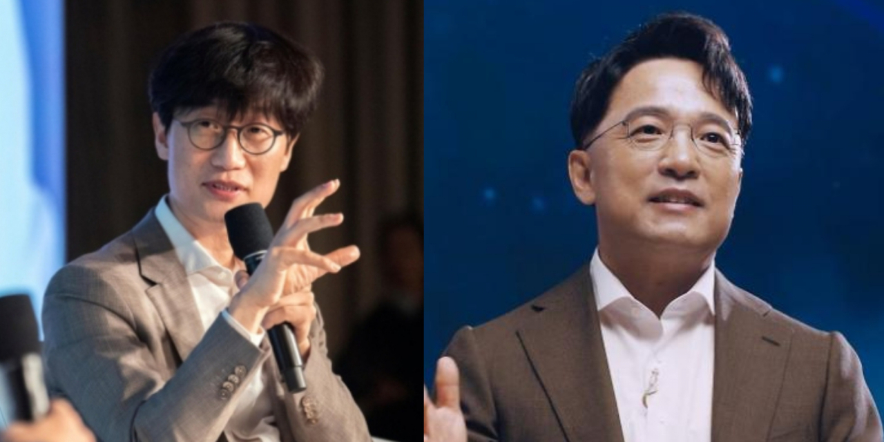 네이버 창업자 이해진 글로벌책임투자자(GIO)(왼쪽), 엔씨소프트 창업자 김택진 대표(오른쪽) [스타트업얼라이언스·연합]