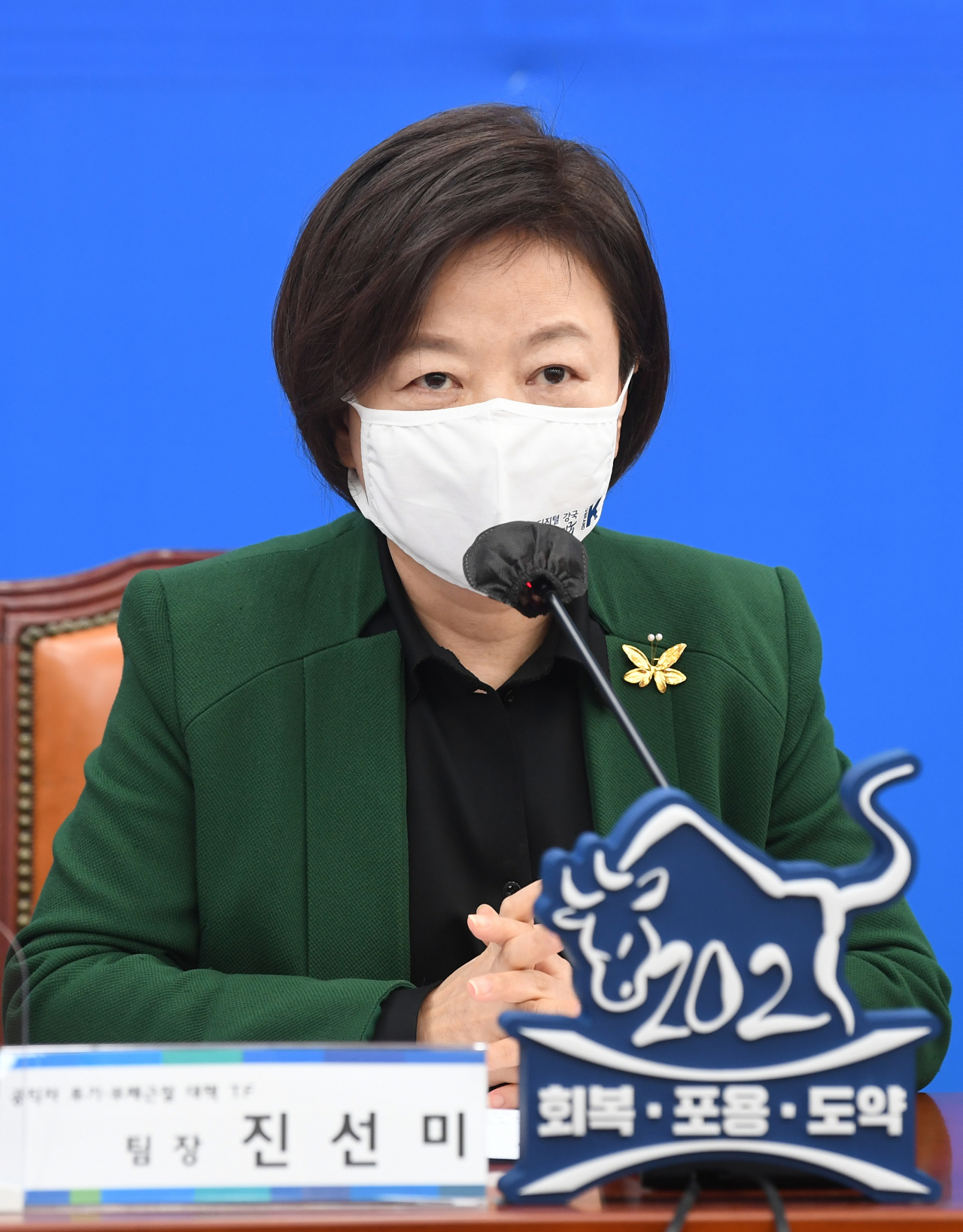 진선미 더불어민주당 공직자 투기-부패근절 대책 TF 팀장이 15일 국회에서 열린 제1차 회의에서 발언하고 있다. [연합]